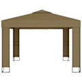 Miniatyrbild 4 av 8: vidaXL Paviljong dubbla tak och ljusslinga LED 3x3x2,7 m taupe Taupe