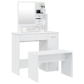 Miniatyrbild 2 av 10: vidaXL Sminkbord set vit högglans 86,5x35x136 cm Vit