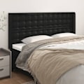 Miniatyrbild 1 av 9: vidaXL Sänggavel med kanter svart 183x16x118/128 cm konstläder Svart