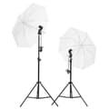 vidaXL Studiobelysning inklusive stativ & paraplyer Vit