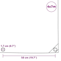 Miniatyrbild 6 av 6: vidaXL Presenning 650 g/m² 4x7 m grå grå