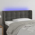 vidaXL Sänggavel LED mörkgrå 93x16x78/88 cm sammet Grå