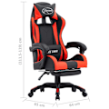 Miniatyrbild 8 av 8: vidaXL Gamingstol med fotstöd röd och svart konstläder Röd