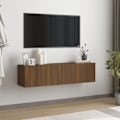 Miniatyrbild 1 av 8: vidaXL TV-bänk för vägg brun ek 120x30x30 cm konstruerat trä Brun
