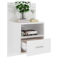 Miniatyrbild 4 av 8: vidaXL Väggmonterat sängbord vit högglans Vit