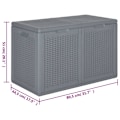 Miniatyrbild 8 av 8: vidaXL Dynbox grå PP rotting 180 l Grå