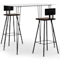 Miniatyrbild 10 av 10: vidaXL Bargrupp 3 delar vit Vit
