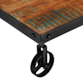Miniatyrbild 6 av 10: vidaXL Soffbord med hjul 100x60x26 massivt återvunnet trä Brun