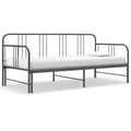 vidaXL Utdragbar sängram bäddsoffa grå metall 90x200 cm grå