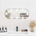 vidaXL Väggspegel med LED-belysning 30x70 cm glas oval Silver