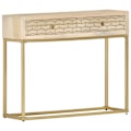Miniatyrbild 8 av 10: vidaXL Avlastningsbord guld 90x30x75 cm massivt mangoträ Guld