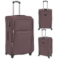 vidaXL Resväskor 3 st kaffebrun soft case Brun