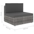 Miniatyrbild 8 av 10: vidaXL Modulsoffa 2-sits konstrotting grå grå
