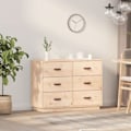 Miniatyrbild 1 av 10: vidaXL Byrå 100x40x75 cm massiv furu Brun