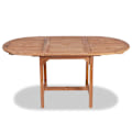 Miniatyrbild 3 av 5: vidaXL Trädgårdsbord utdragbart (110-160)x80x75cm massiv teak Brun