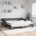 vidaXL Dagbädd utdragbar mörkgrå 100x200 cm tyg Grå