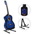 Miniatyrbild 3 av 10: vidaXL Klassisk gitarr 12 delar blå 4/4 39" Blå