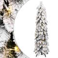 vidaXL Belyst plastgran med 80 LEDs och snö 150 cm Vit