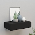 Miniatyrbild 1 av 9: vidaXL Väggmonterad låda svart 40x23,5x10 cm MDF Svart