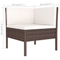 Miniatyrbild 7 av 8: vidaXL Loungegrupp med dynor 5 delar konstrotting brun Brun