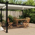 vidaXL Paviljong med infällbart tak gräddvit 3x6 m aluminium Kräm