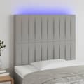 vidaXL Sänggavel LED ljusgrå 90x5x118/128 cm tyg Grå