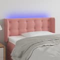 vidaXL Sänggavel LED rosa 93x16x78/88 cm sammet Rosa