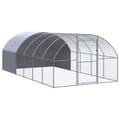 vidaXL Hönsbur för utomhusbruk 3x6x2 m galvaniserat stål Silver