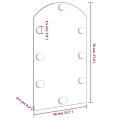 Miniatyrbild 9 av 10: vidaXL Spegel med LED-lampor 70x40 cm glas valvformad (335864+326088) Silver