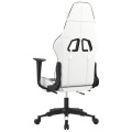 Miniatyrbild 5 av 10: vidaXL Gamingstol med massage och fotstöd vit och svart konstläd Svart
