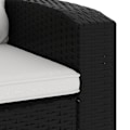 Miniatyrbild 7 av 10: vidaXL Reclinerstol för trädgården med dynor svart konstrotting Svart