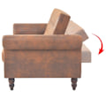Miniatyrbild 4 av 10: vidaXL Bäddsoffa 2-sits med armstöd konstmocka brun Brun