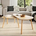 Miniatyrbild 3 av 10: vidaXL Soffbord 2 st massiv furu brun Brun