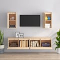 Miniatyrbild 3 av 9: vidaXL Tv-bänk 4 st massiv furu Brun