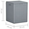 Miniatyrbild 7 av 7: vidaXL Dynbox 90 liter grå PP-träliknande grå
