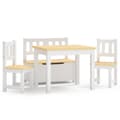 vidaXL Barnbord och stolar 4 delar vit och beige MDF Vit
