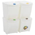 vidaXL Stapelbara soptunnor 4 st vit 100 L polypropen Vit