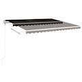 Miniatyrbild 5 av 10: vidaXL Markis med stolpar manuellt infällbar 4x3,5 m antracit Antracit