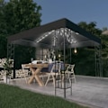 Miniatyrbild 1 av 9: vidaXL Paviljong med ljusslinga LED 3x3 m antracit Antracit