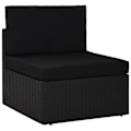 Miniatyrbild 5 av 10: vidaXL Modulsoffa 2-sits konstrotting svart Svart