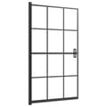 vidaXL Duschvägg ESG 80x140 cm svart Transparent