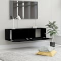 Miniatyrbild 4 av 8: vidaXL TV-bänk svart 120x30x30 cm konstruerat trä Svart