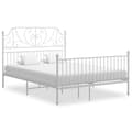 vidaXL Sängram vit metall 140x200 cm Vit