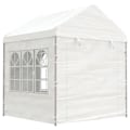Miniatyrbild 3 av 8: vidaXL Paviljong med tak vit 20,07x2,28x2,69 m polyeten Vit