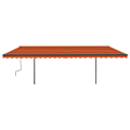 Miniatyrbild 3 av 10: vidaXL Automatisk markis med vindsensor & LED 6x3,5 m orange/brun Flerfärgsdesign