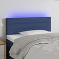 vidaXL Sänggavel LED blå 100 x 5 x 78/88 cm tyg Blå