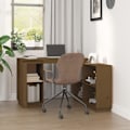 Miniatyrbild 3 av 10: vidaXL Skrivbord honungsbrun 110x50x75 cm massiv furu Brun