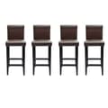 vidaXL Barstol Luxemburg mörkbrun 4-pack Brun