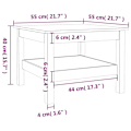 Miniatyrbild 7 av 7: vidaXL Soffbord 55x55x40 cm massivt furu Brun