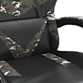Miniatyrbild 6 av 10: vidaXL Snurrbar gamingstol med fotstöd svart kamouflage konstläder Grön